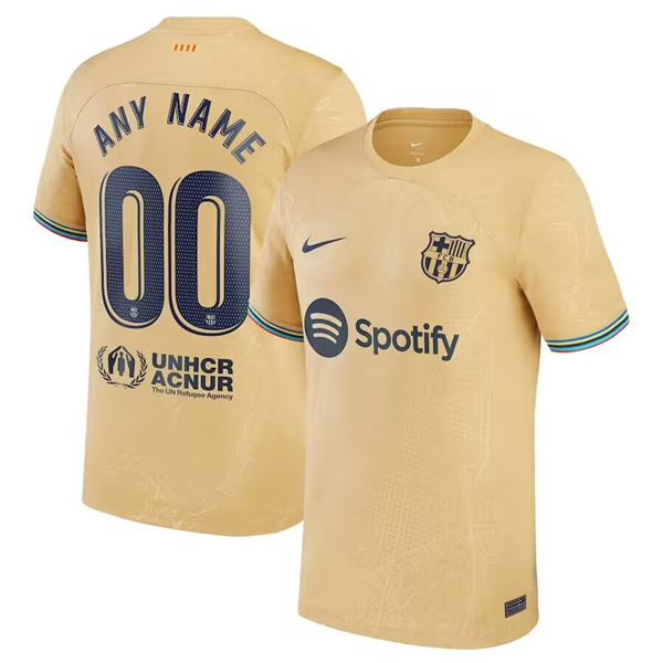 Youth Barcelona ACTIVE PLAYER Custom Yellow 2022/23 Away Soccer Jersey